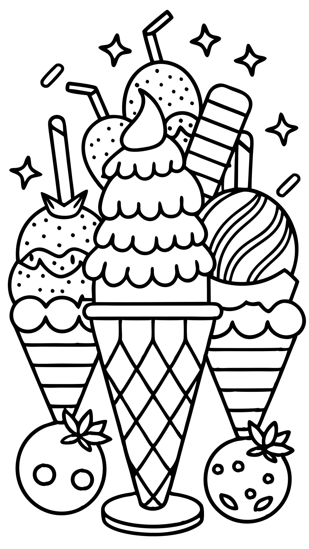 coloring page of ice cream